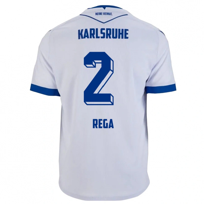 Danxen Hombre Camiseta Luca Rega #2 Blanco Azul 2ª Equipación 2025/26 La Camisa México
