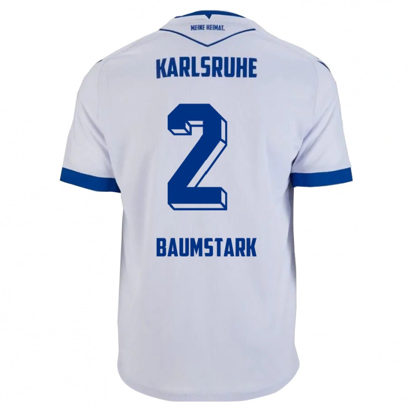 Danxen Hombre Camiseta Max Baumstark #2 Blanco Azul 2ª Equipación 2025/26 La Camisa México