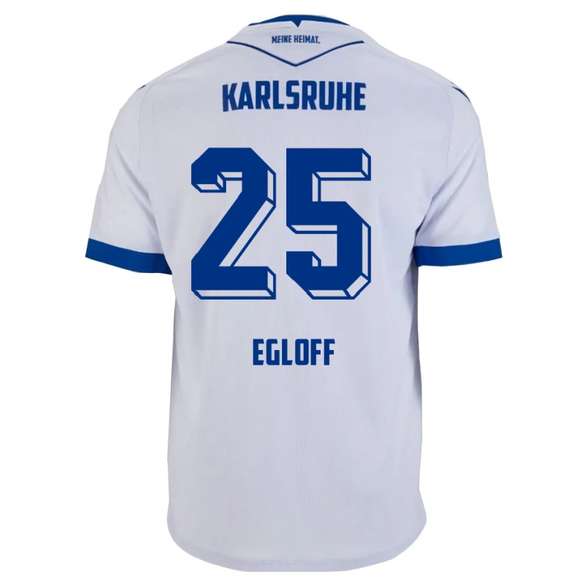 Danxen Hombre Camiseta Lilian Egloff #25 Blanco Azul 2ª Equipación 2025/26 La Camisa México