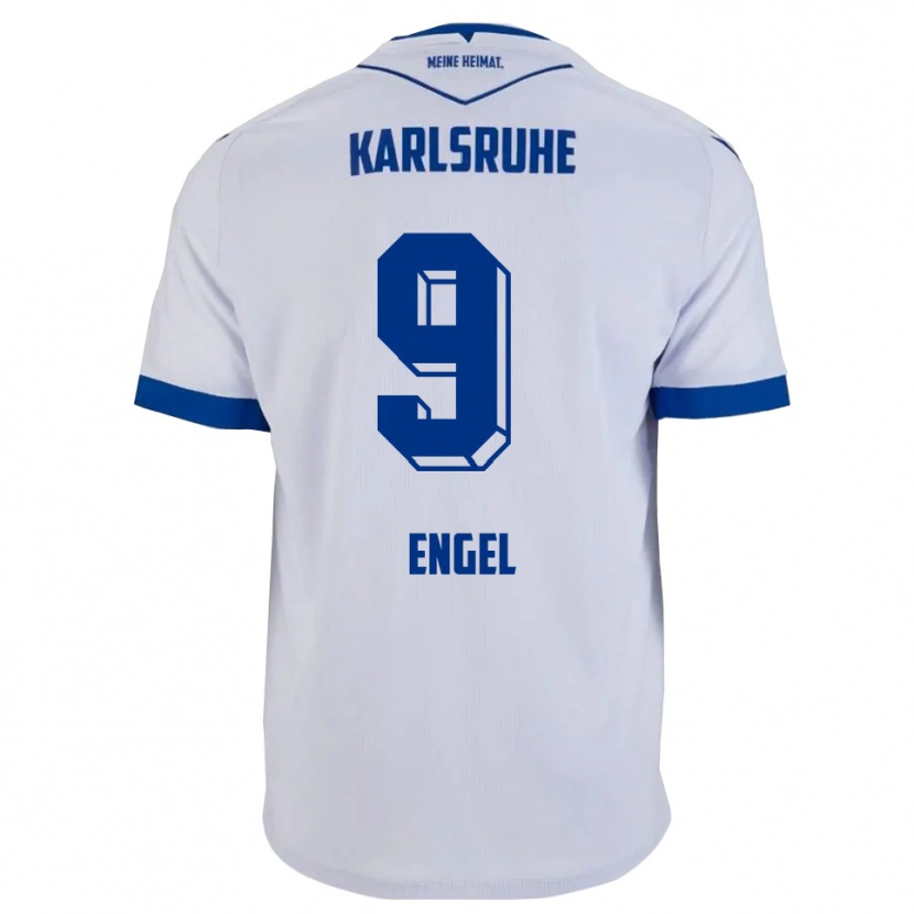 Danxen Hombre Camiseta Nico Engel #9 Blanco Azul 2ª Equipación 2025/26 La Camisa México