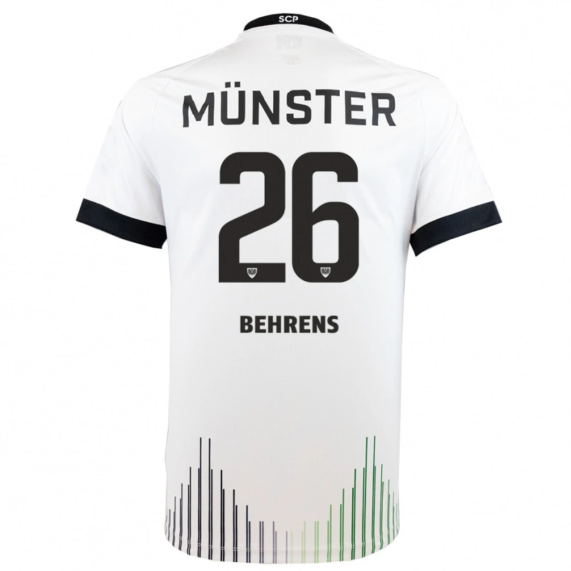 Danxen Hombre Camiseta Morten Behrens #26 Blanco Negro 2ª Equipación 2025/26 La Camisa México
