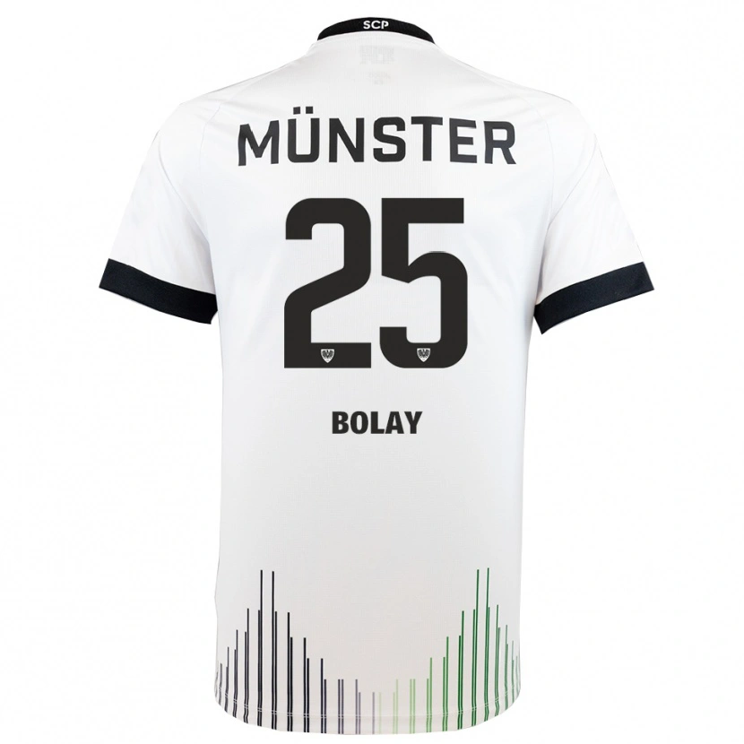 Danxen Hombre Camiseta Luca Bolay #25 Blanco Negro 2ª Equipación 2025/26 La Camisa México
