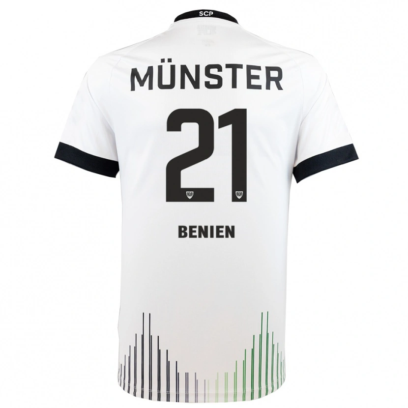 Danxen Hombre Camiseta Lennet Benien #21 Blanco Negro 2ª Equipación 2025/26 La Camisa México