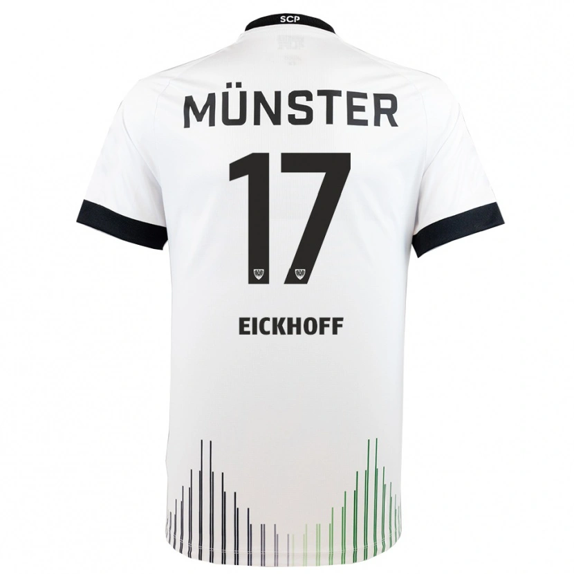 Danxen Hombre Camiseta Bennet Eickhoff #17 Blanco Negro 2ª Equipación 2025/26 La Camisa México