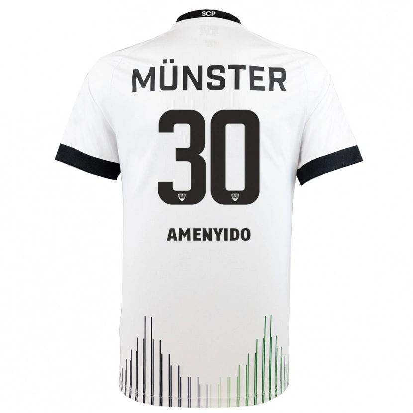 Danxen Hombre Camiseta Etienne Amenyido #30 Blanco Negro 2ª Equipación 2025/26 La Camisa México