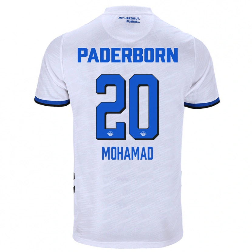 Danxen Hombre Camiseta Hassan Mohamad #20 Blanco Azul 2ª Equipación 2025/26 La Camisa México