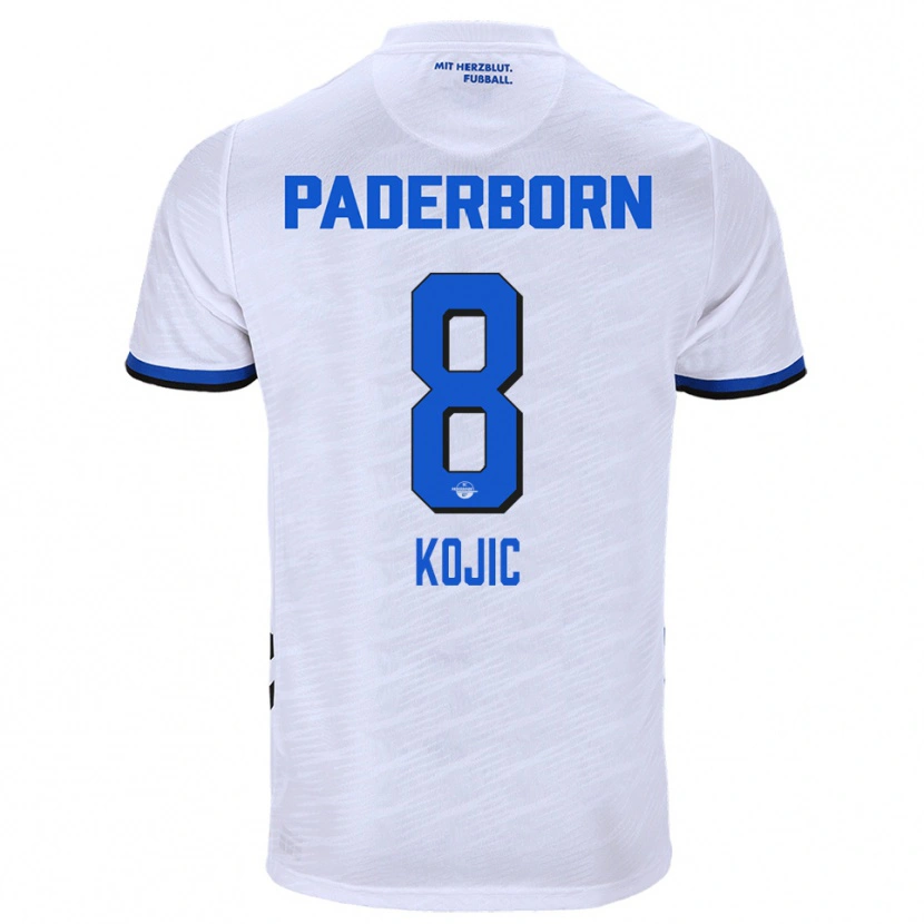 Danxen Hombre Camiseta Medin Kojic #8 Blanco Azul 2ª Equipación 2025/26 La Camisa México