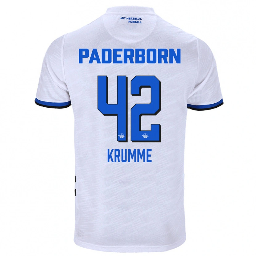 Danxen Hombre Camiseta Kevin Krumme #42 Blanco Azul 2ª Equipación 2025/26 La Camisa México