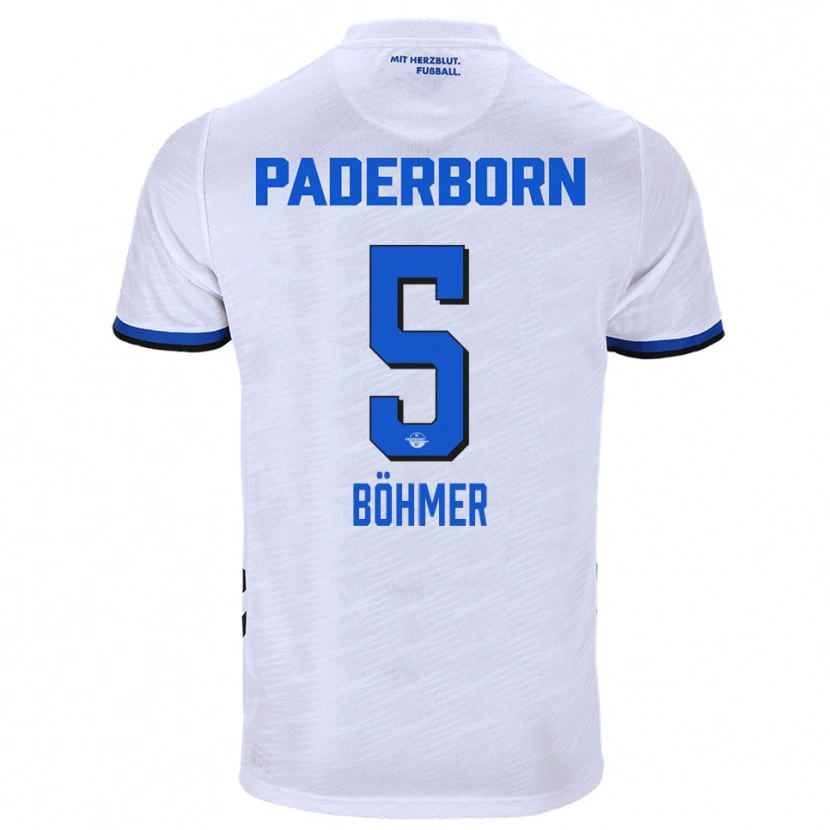 Danxen Hombre Camiseta Tim Böhmer #5 Blanco Azul 2ª Equipación 2025/26 La Camisa México