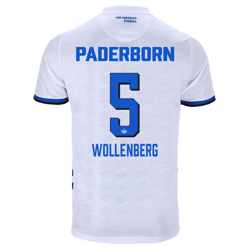 Danxen Hombre Camiseta Paul Wollenberg #5 Blanco Azul 2ª Equipación 2025/26 La Camisa México