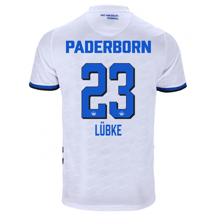 Danxen Hombre Camiseta Jesper Lübke #23 Blanco Azul 2ª Equipación 2025/26 La Camisa México