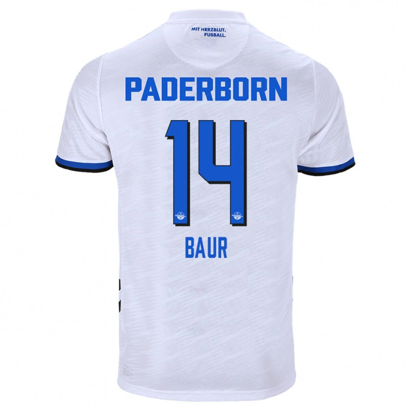 Danxen Hombre Camiseta Mika Baur #14 Blanco Azul 2ª Equipación 2025/26 La Camisa México