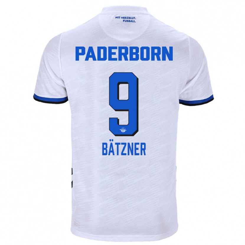 Danxen Hombre Camiseta Nick Bätzner #9 Blanco Azul 2ª Equipación 2025/26 La Camisa México