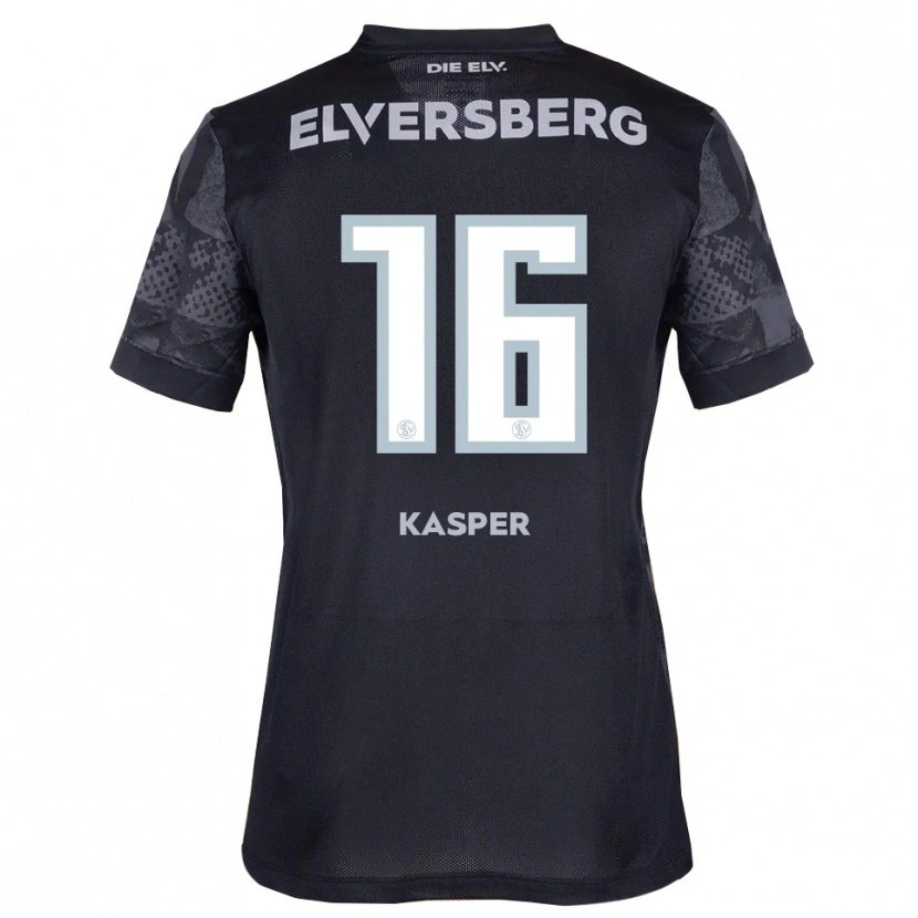 Danxen Hombre Camiseta Mathis Kasper #16 Negro Gris 2ª Equipación 2025/26 La Camisa México