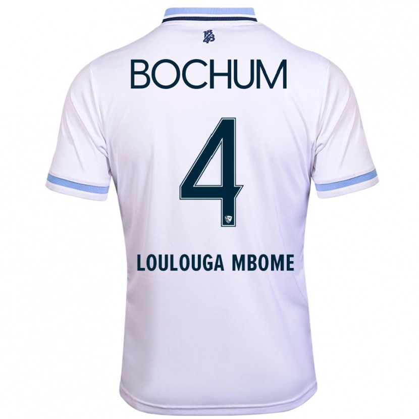 Danxen Hombre Camiseta Adrien Loulouga-Mbome #4 Blanco Azul Cielo 2ª Equipación 2025/26 La Camisa México