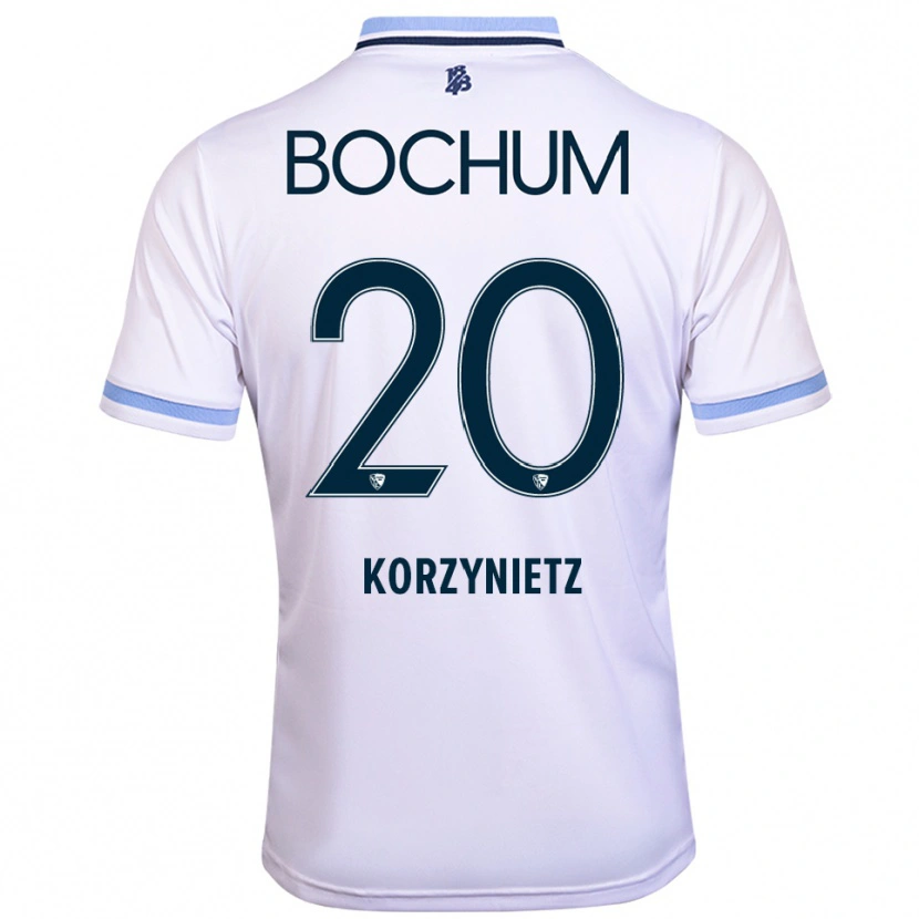 Danxen Hombre Camiseta Jaden Korzynietz #20 Blanco Azul Cielo 2ª Equipación 2025/26 La Camisa México
