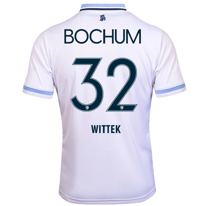 Danxen Hombre Camiseta Maximilian Wittek #32 Blanco Azul Cielo 2ª Equipación 2025/26 La Camisa México