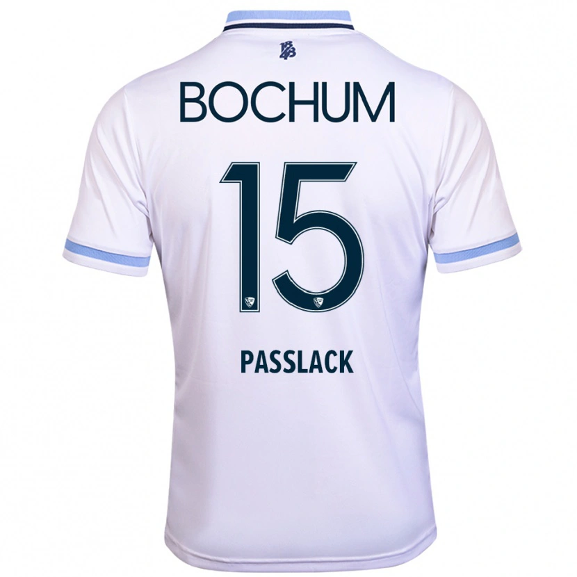 Danxen Hombre Camiseta Felix Passlack #15 Blanco Azul Cielo 2ª Equipación 2025/26 La Camisa México