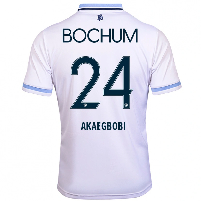 Danxen Hombre Camiseta Jonathan Akaegbobi #24 Blanco Azul Cielo 2ª Equipación 2025/26 La Camisa México