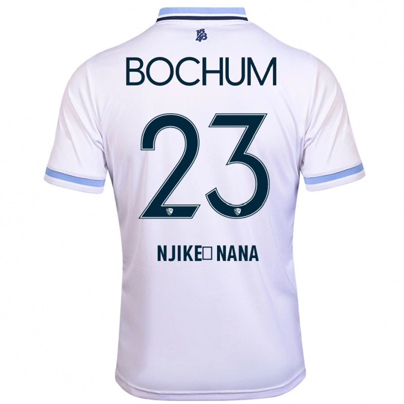 Danxen Hombre Camiseta Jean-Philippe Njike-Nana #23 Blanco Azul Cielo 2ª Equipación 2025/26 La Camisa México
