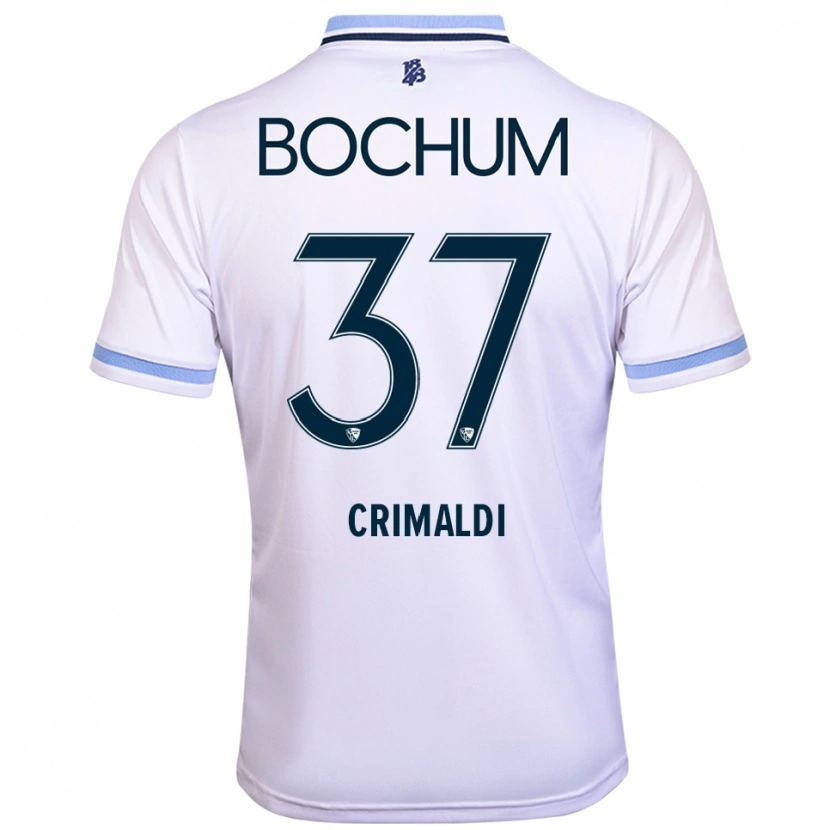 Danxen Hombre Camiseta Alessandro Crimaldi #37 Blanco Azul Cielo 2ª Equipación 2025/26 La Camisa México