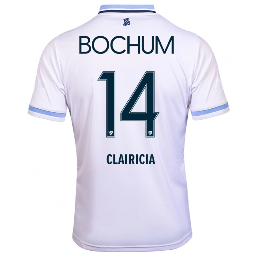 Danxen Hombre Camiseta Mathis Clairicia #14 Blanco Azul Cielo 2ª Equipación 2025/26 La Camisa México