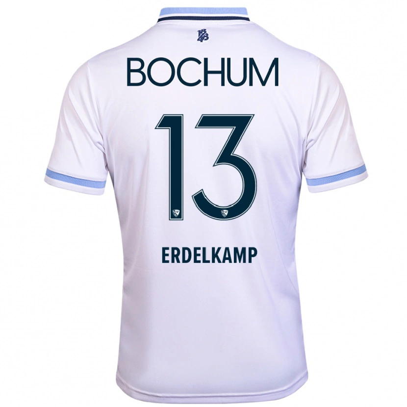 Danxen Hombre Camiseta Luca Erdelkamp #13 Blanco Azul Cielo 2ª Equipación 2025/26 La Camisa México