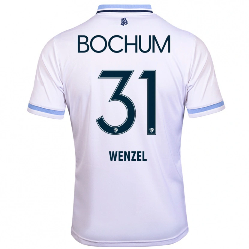 Danxen Hombre Camiseta Franziska Wenzel #31 Blanco Azul Cielo 2ª Equipación 2025/26 La Camisa México