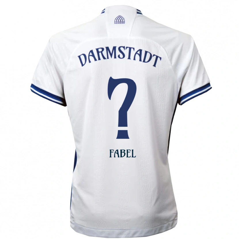 Danxen Hombre Camiseta Lukas Fabel #0 Blanco Azul 2ª Equipación 2025/26 La Camisa México