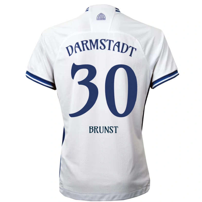Danxen Hombre Camiseta Alexander Brunst #30 Blanco Azul 2ª Equipación 2025/26 La Camisa México