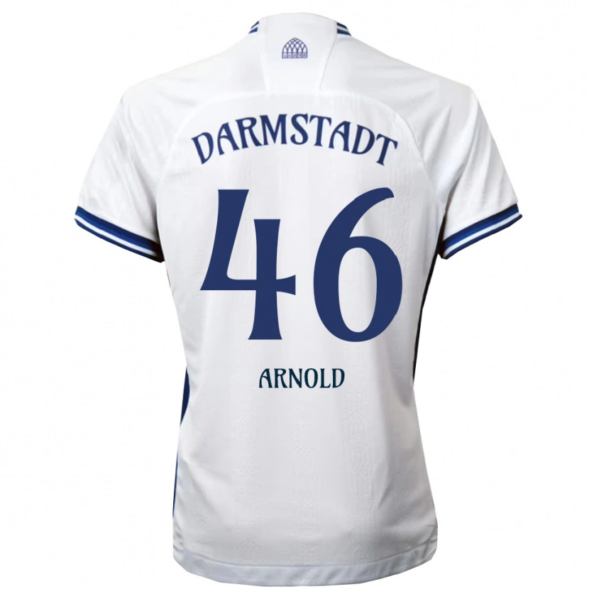 Danxen Hombre Camiseta Tim Arnold #46 Blanco Azul 2ª Equipación 2025/26 La Camisa México