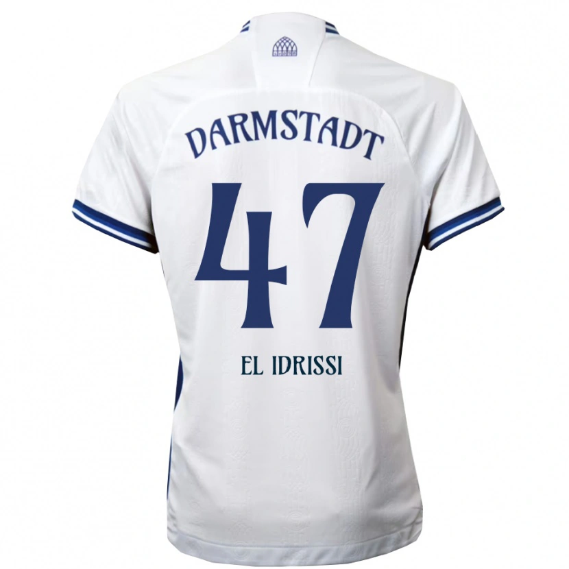 Danxen Hombre Camiseta Othmane El Idrissi #47 Blanco Azul 2ª Equipación 2025/26 La Camisa México
