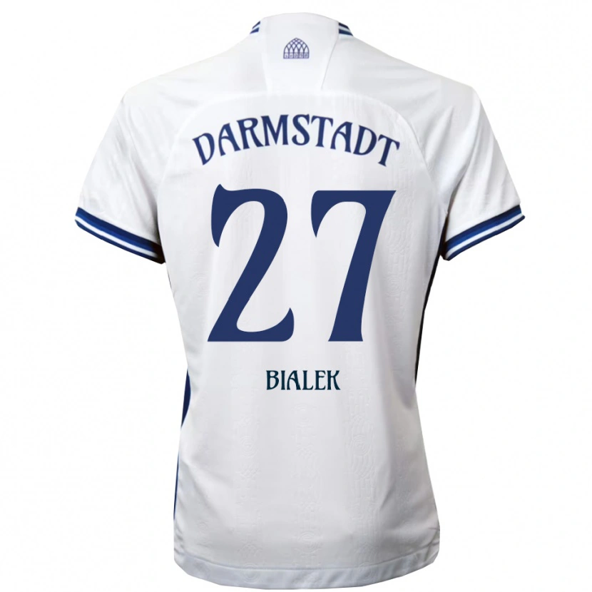 Danxen Hombre Camiseta Bartosz Bialek #27 Blanco Azul 2ª Equipación 2025/26 La Camisa México