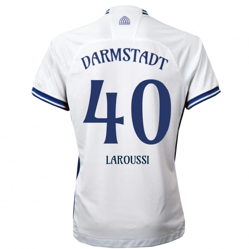 Danxen Hombre Camiseta Devin Laroussi #40 Blanco Azul 2ª Equipación 2025/26 La Camisa México