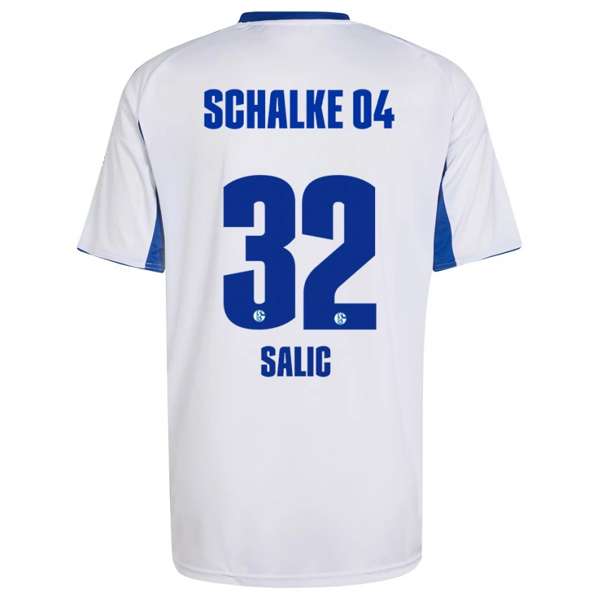 Danxen Hombre Camiseta Dana Salic #32 Blanco Azul 2ª Equipación 2025/26 La Camisa México