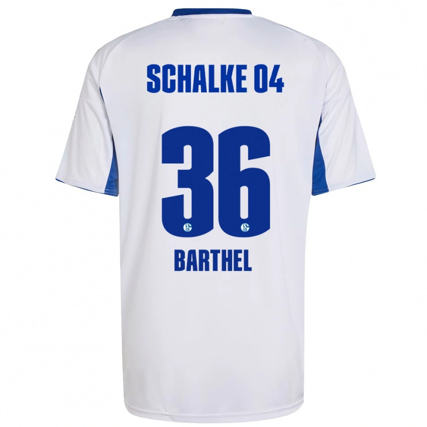 Danxen Hombre Camiseta Niklas Barthel #36 Blanco Azul 2ª Equipación 2025/26 La Camisa México