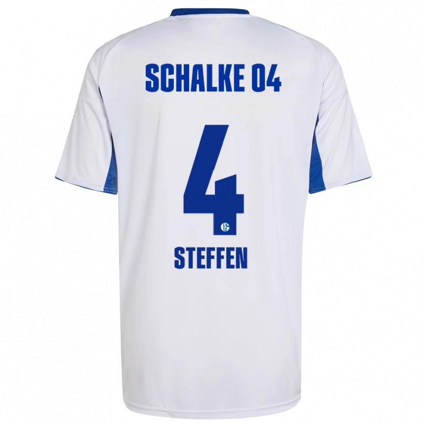 Danxen Hombre Camiseta Kjell Steffen #4 Blanco Azul 2ª Equipación 2025/26 La Camisa México