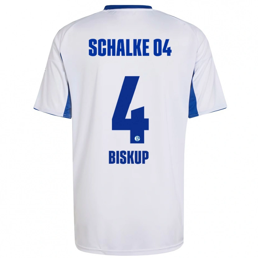 Danxen Hombre Camiseta Michelle Biskup #4 Blanco Azul 2ª Equipación 2025/26 La Camisa México