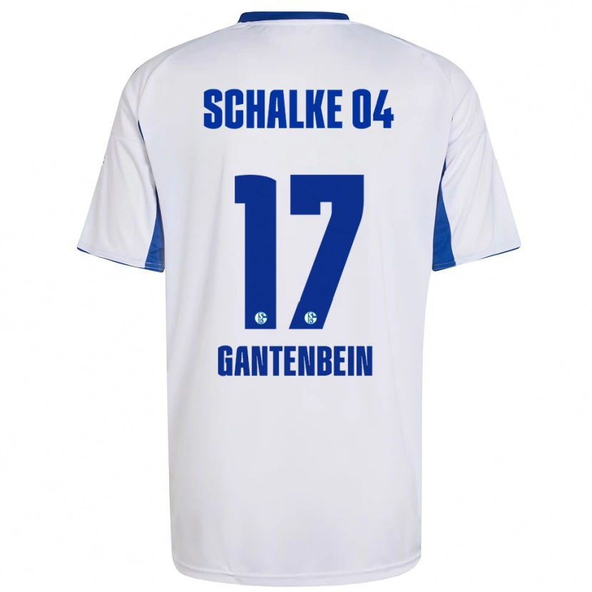 Danxen Hombre Camiseta Adrian Gantenbein #17 Blanco Azul 2ª Equipación 2025/26 La Camisa México