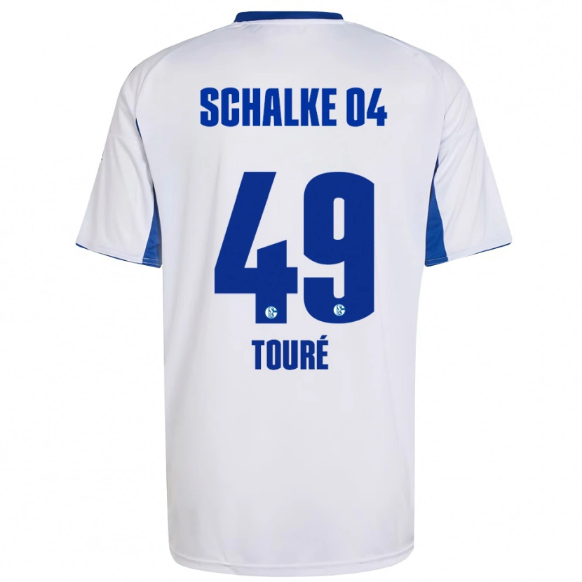 Danxen Hombre Camiseta Tidiane Touré #49 Blanco Azul 2ª Equipación 2025/26 La Camisa México