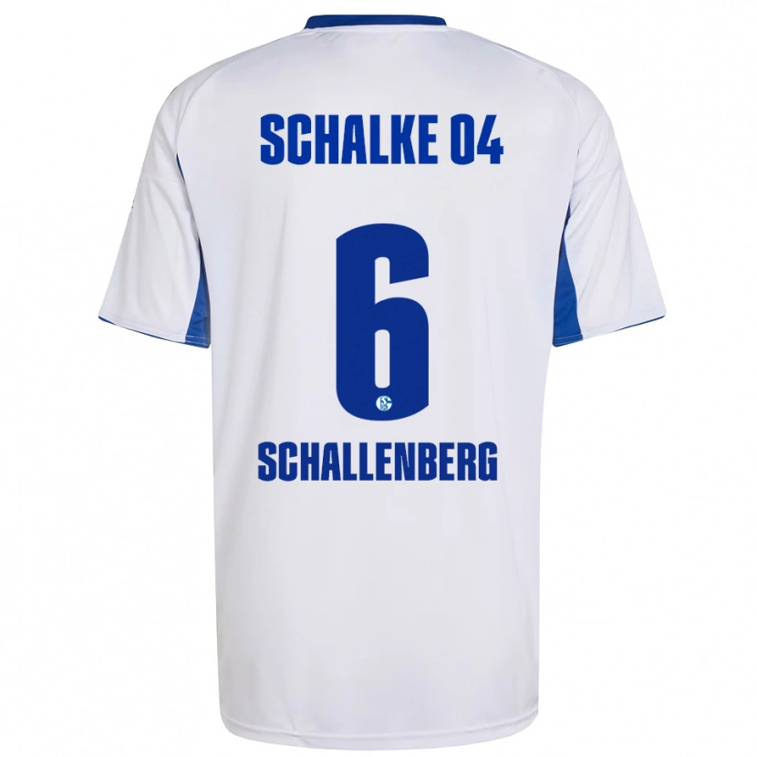 Danxen Hombre Camiseta Ron Schallenberg #6 Blanco Azul 2ª Equipación 2025/26 La Camisa México