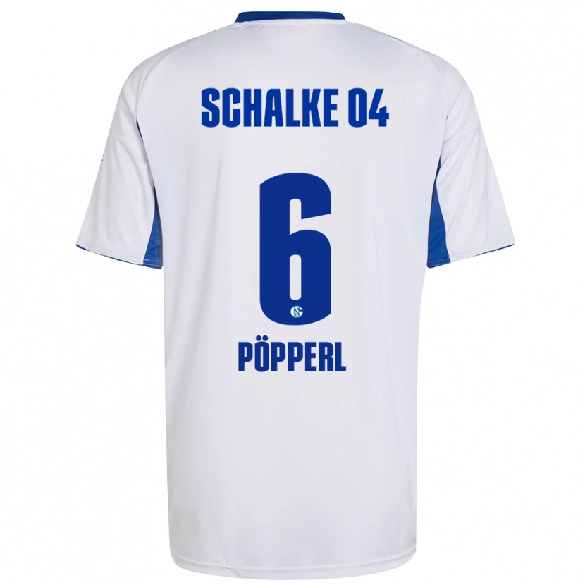 Danxen Hombre Camiseta Paul Pöpperl #6 Blanco Azul 2ª Equipación 2025/26 La Camisa México