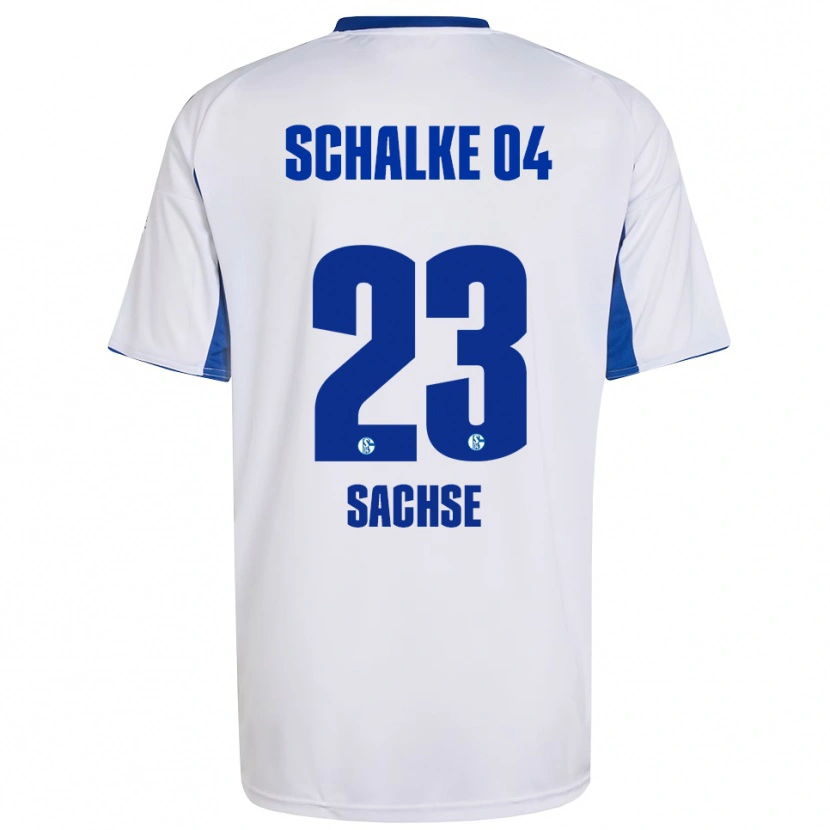 Danxen Hombre Camiseta Jakob Sachse #23 Blanco Azul 2ª Equipación 2025/26 La Camisa México