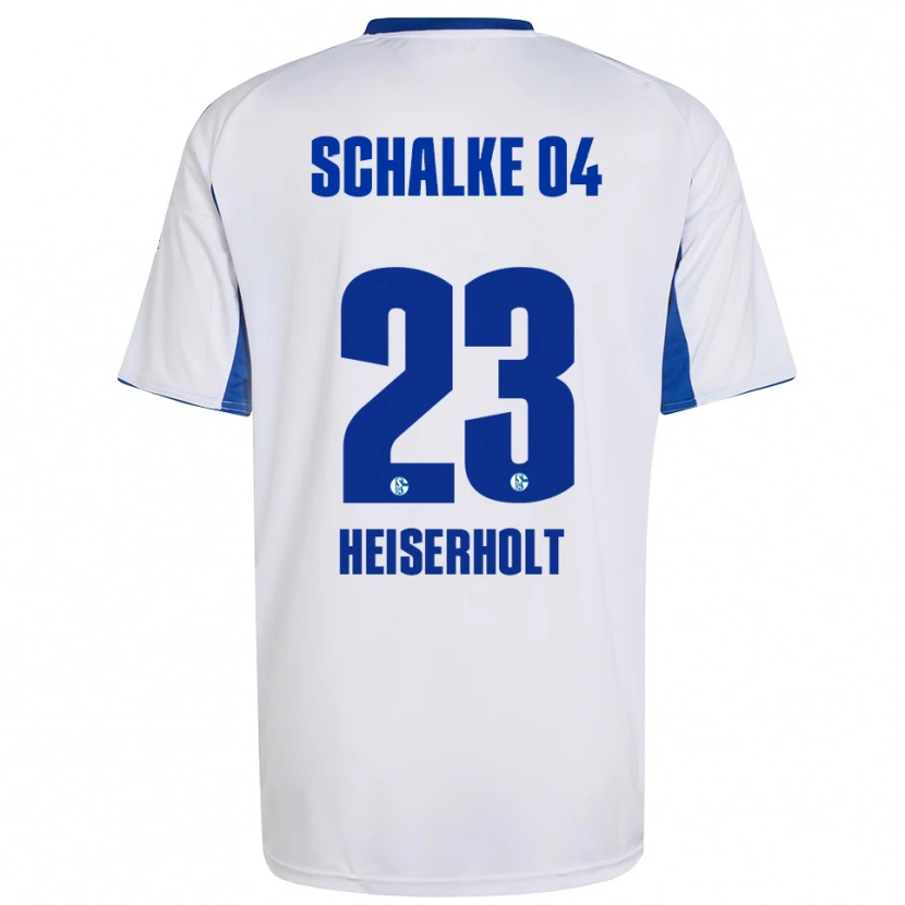 Danxen Hombre Camiseta Finn Heiserholt #23 Blanco Azul 2ª Equipación 2025/26 La Camisa México