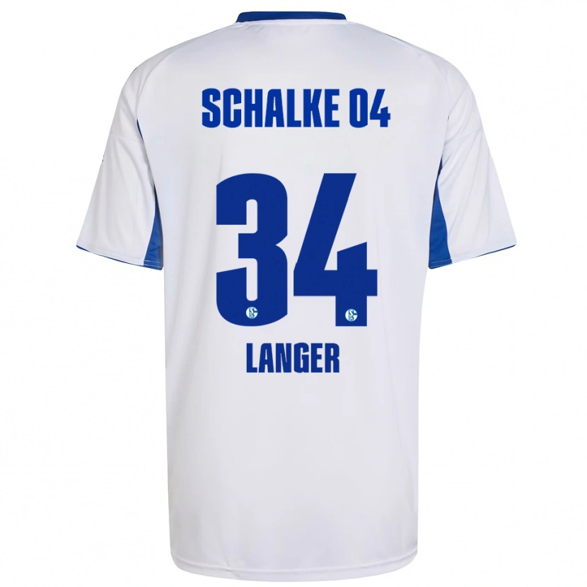 Danxen Hombre Camiseta Michael Langer #34 Blanco Azul 2ª Equipación 2025/26 La Camisa México
