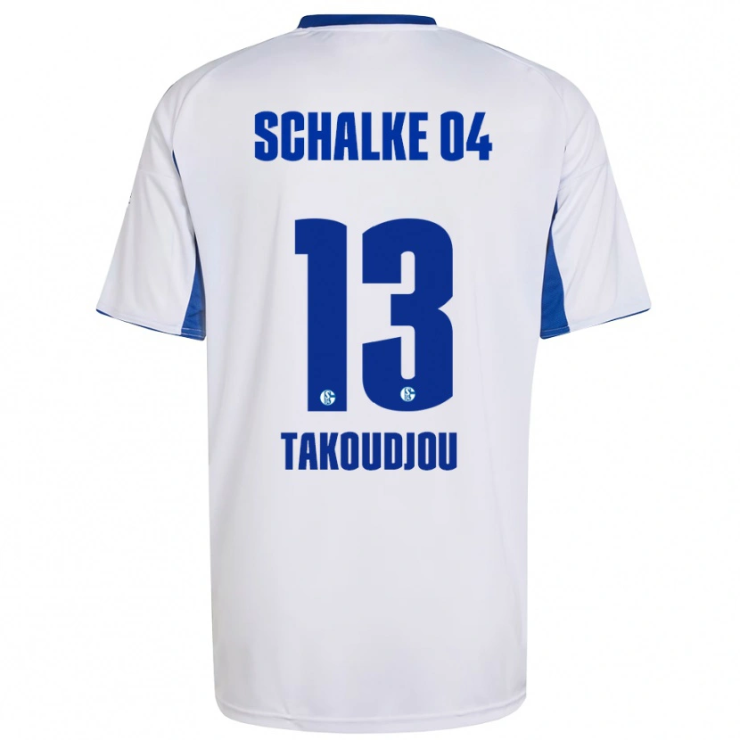 Danxen Hombre Camiseta Alan Takoudjou #13 Blanco Azul 2ª Equipación 2025/26 La Camisa México