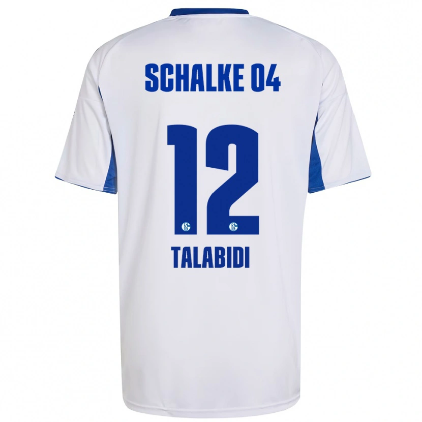 Danxen Hombre Camiseta Malik Talabidi #12 Blanco Azul 2ª Equipación 2025/26 La Camisa México