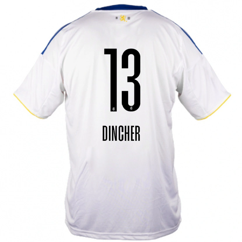 Danxen Hombre Camiseta Noah Dincher #13 Blanco Azul Amarillo 2ª Equipación 2025/26 La Camisa México