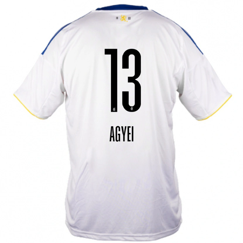 Danxen Hombre Camiseta Chelsea Agyei #13 Blanco Azul Amarillo 2ª Equipación 2025/26 La Camisa México
