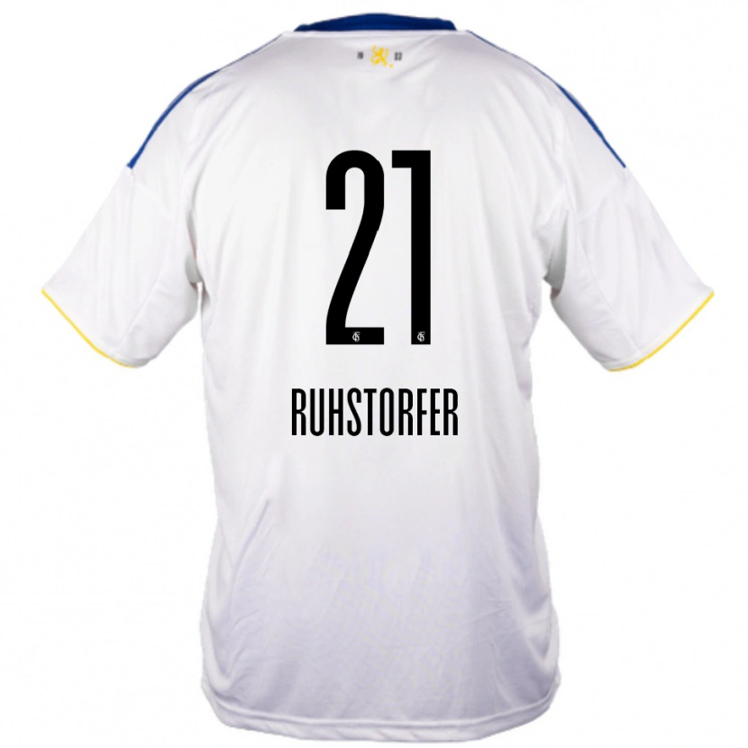 Danxen Hombre Camiseta Kimberly Ruhstorfer #21 Blanco Azul Amarillo 2ª Equipación 2025/26 La Camisa México